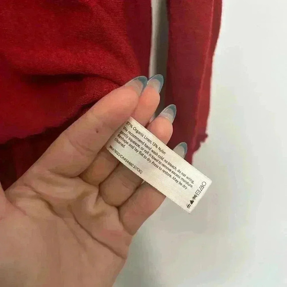 Eileen Fisher Women Red Long Sleeve Blouse Size Medium Linen/Nylon - Picture 4 of 4